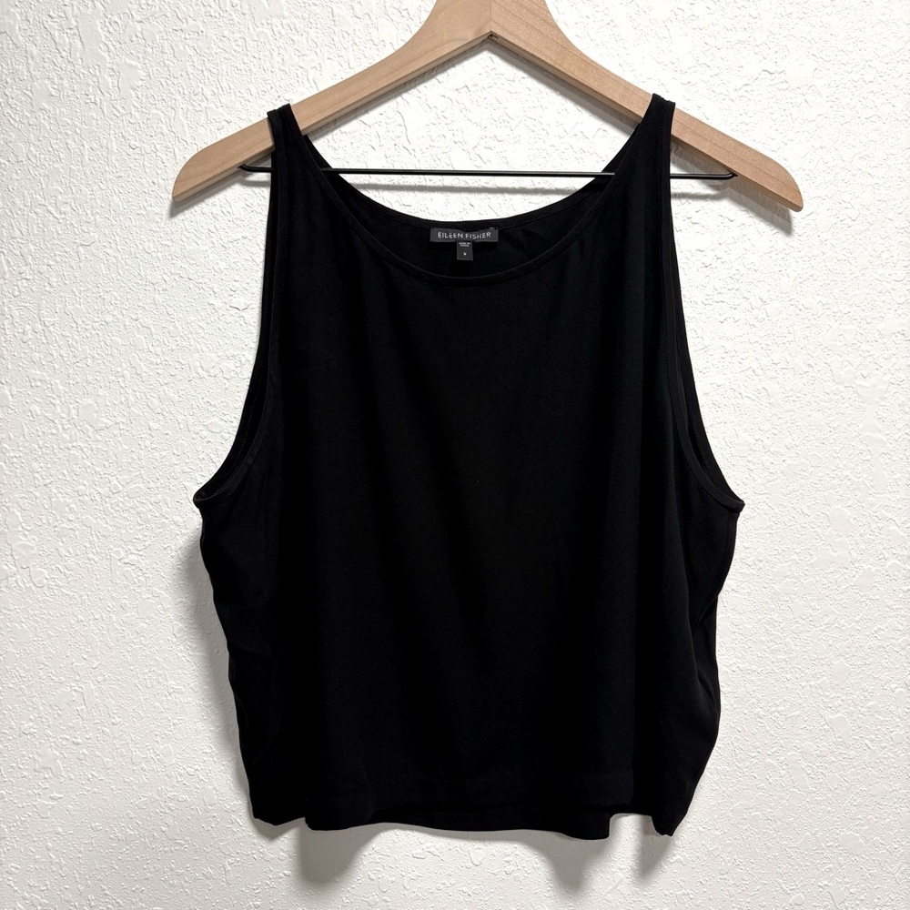 Eileen Fisher Silk Sleeveless Black Tank Top Size S